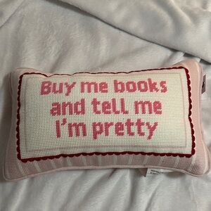 Bouffants & Broken hearts needlepoint pillow